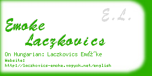 emoke laczkovics business card